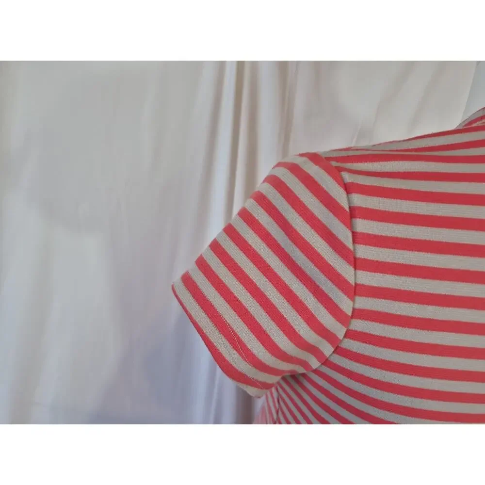 Free People Beach On The Line Mock Neck Pink Gray Striped Mini Dress XS